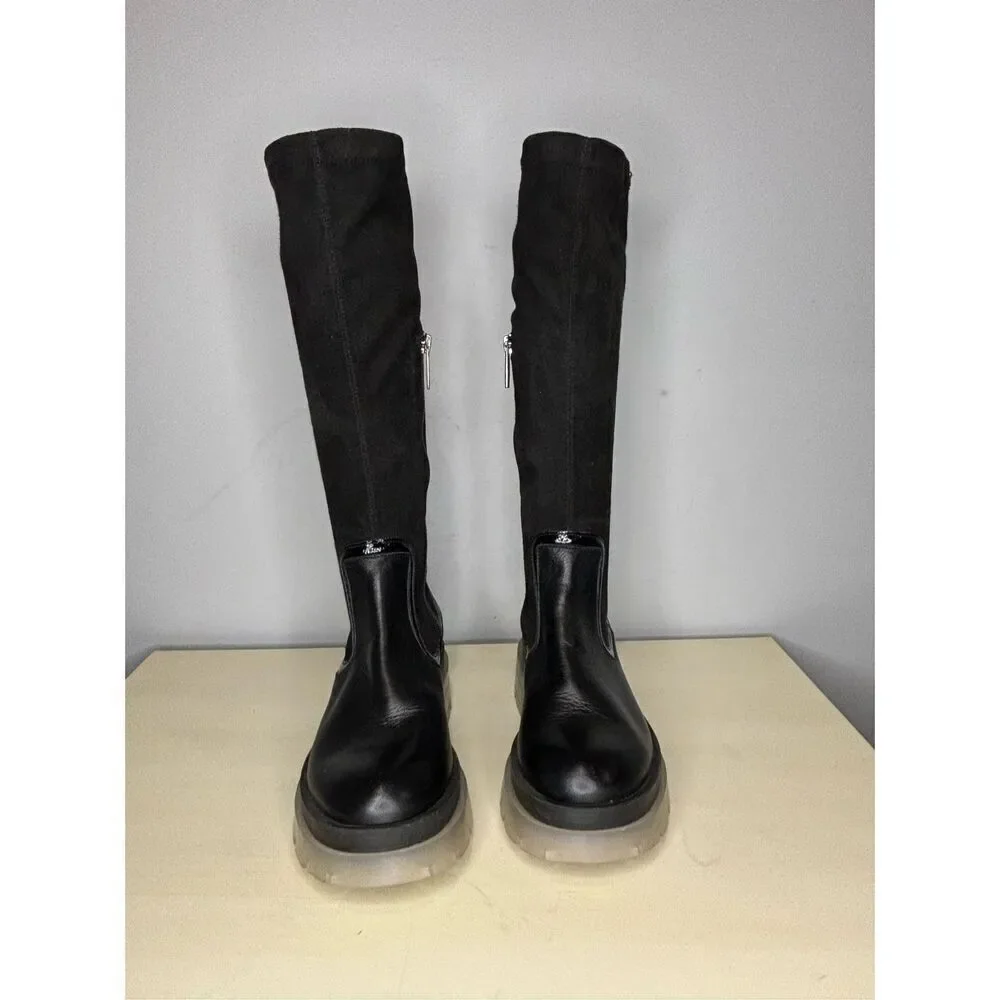 Aquatalia Women's 456920 Drew‎ Stretch Suede Weatherproof Boots Black Size 5M